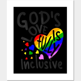 God's Love Is Fully Inclusive  Heart LGBT Pride Month Posters and Art